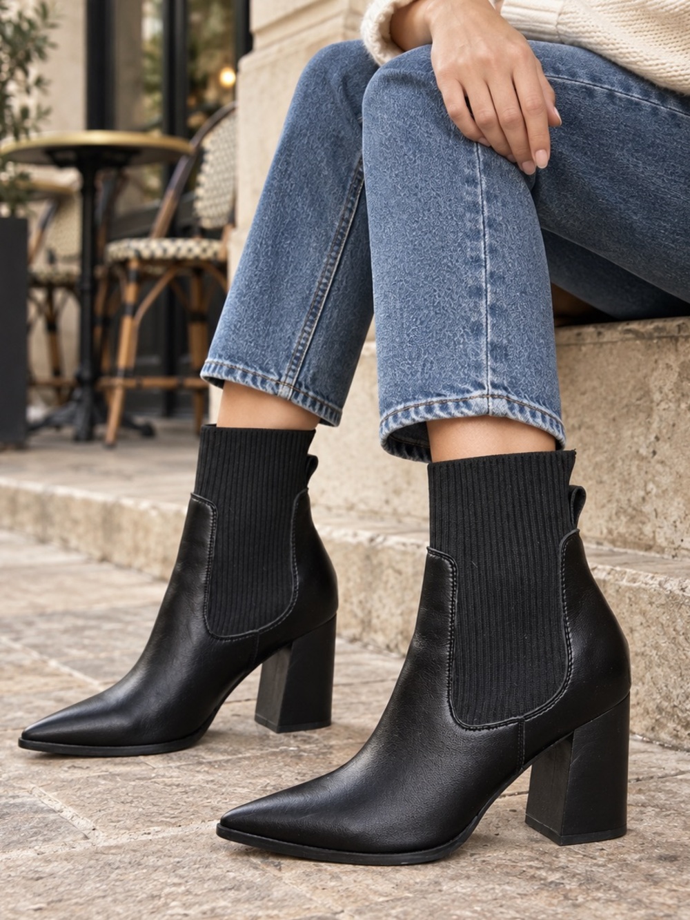 Steve Madden Hollis sock bootie leather boot 8M
